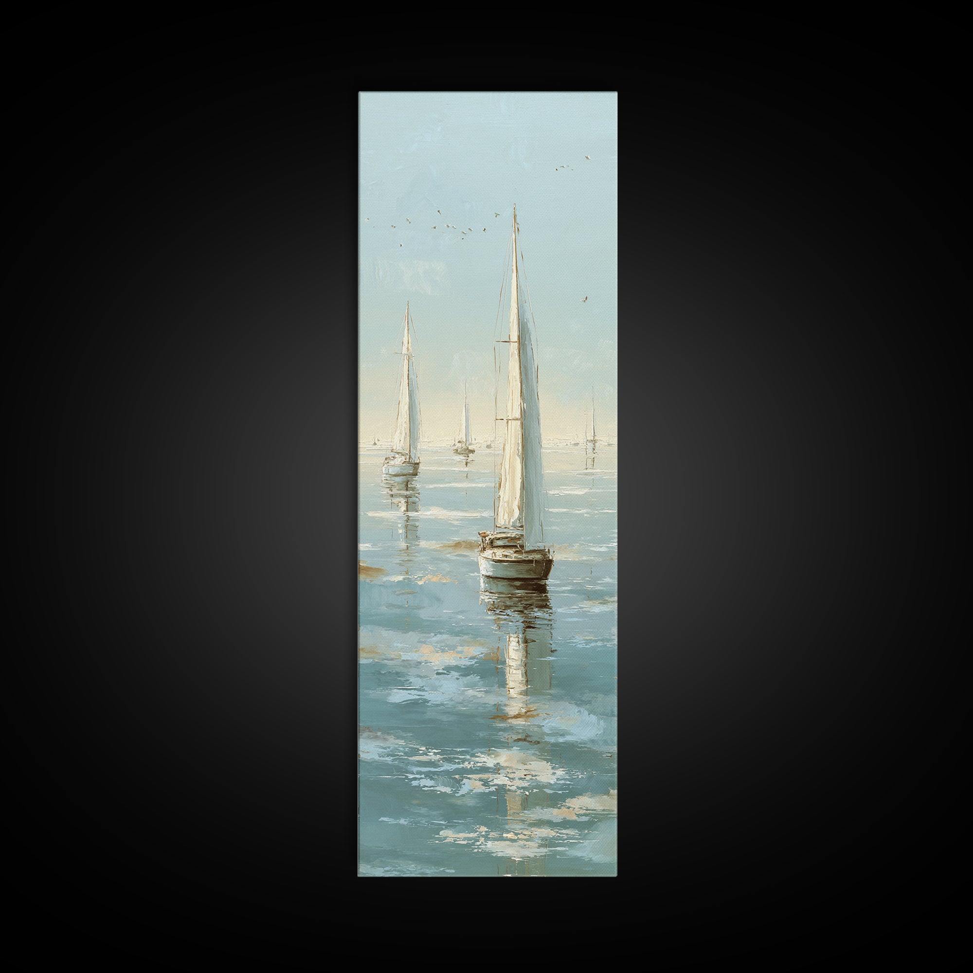 Quiet Sailboat on Calm Water Framed Canvas Print, Waiting Room Art, Office Wall Decor, Waiting Room Decor, Fine Art, Calm, WRA-1x3-79