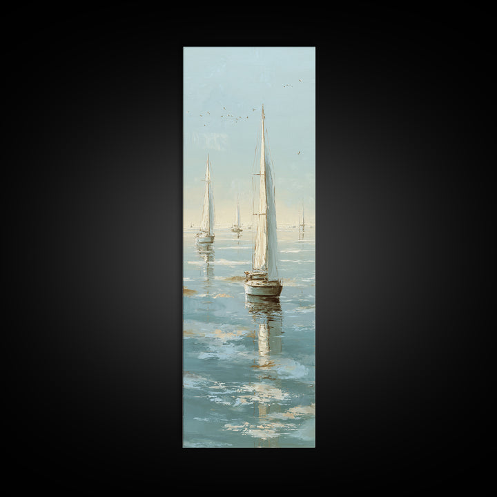 Quiet Sailboat on Calm Water Framed Canvas Print, Waiting Room Art, Office Wall Decor, Waiting Room Decor, Fine Art, Calm, WRA-1x3-79