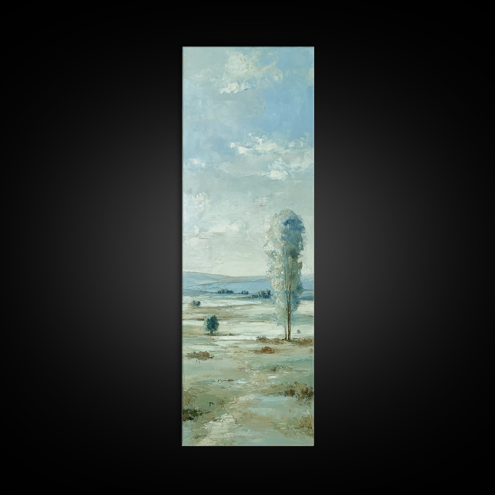 Open Field with Distant Tree Framed Canvas Print, Waiting Room Art, Gallery Wall Art, Waiting Room Decor, Fine Art, Calm, WRA-1x3-83
