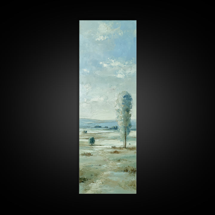 Open Field with Distant Tree Framed Canvas Print, Waiting Room Art, Gallery Wall Art, Waiting Room Decor, Fine Art, Calm, WRA-1x3-83