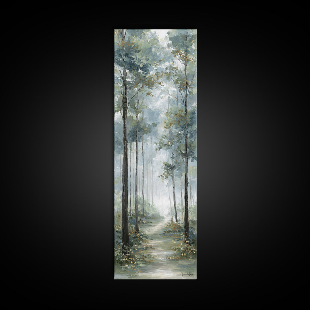 Misty Forest Path Canvas Print, Waiting Room Art, Therapy Office Decor, Waiting Room Decor, Oil Painting, Calm, Art Print, WRA-1x3-95