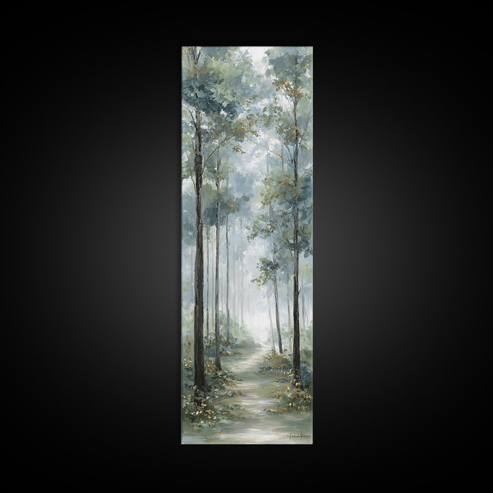 Misty Forest Path Canvas Print, Waiting Room Art, Therapy Office Decor, Waiting Room Decor, Oil Painting, Calm, Art Print, WRA-1x3-95