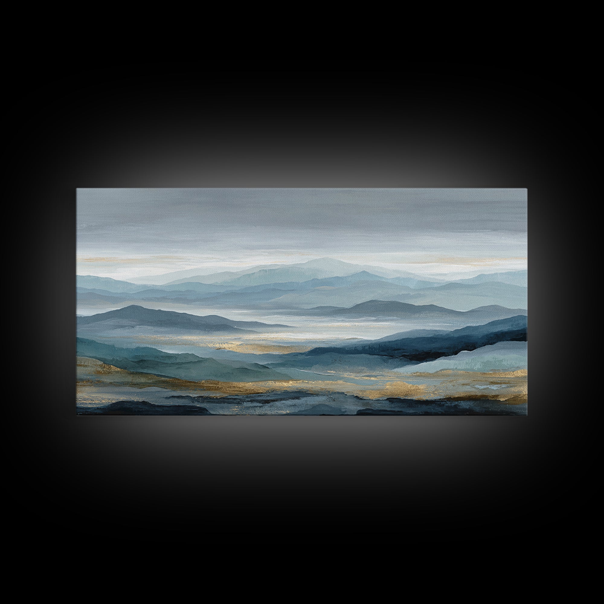 Simple Mountain Layers Framed Canvas Print, Waiting Room Art, Art Print, Waiting Room Decor, Fine Art, Calm, Abstract Art, WRA-2x1-10