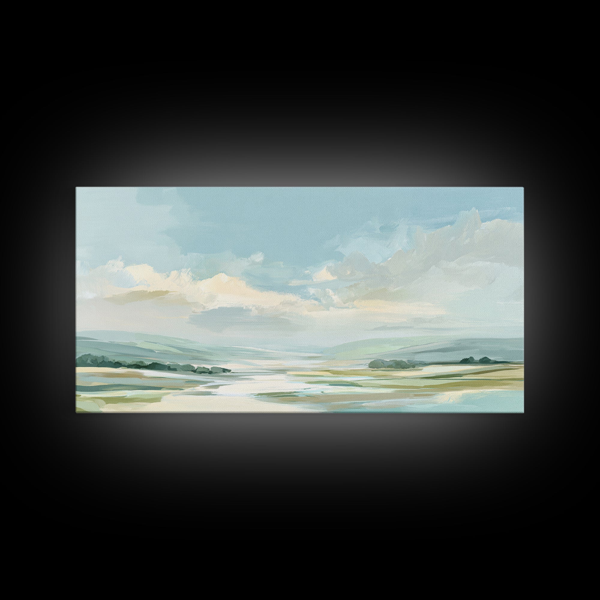 Calming Landscape with Open Sky and Gentle Canvas Print, Waiting Room Art, Wall Art, Waiting Room Decor, Fine Art, Calm, WRA-2x1-21
