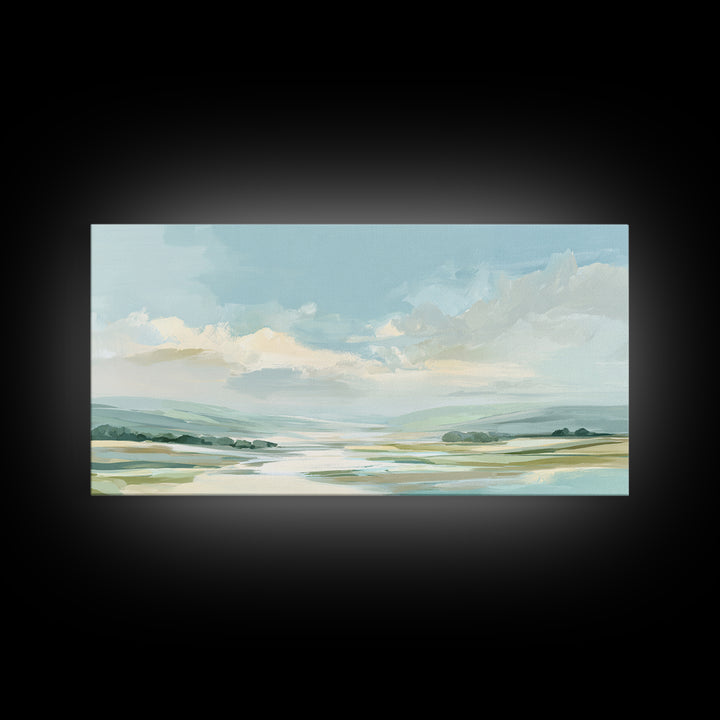 Calming Landscape with Open Sky and Gentle Canvas Print, Waiting Room Art, Wall Art, Waiting Room Decor, Fine Art, Calm, WRA-2x1-21
