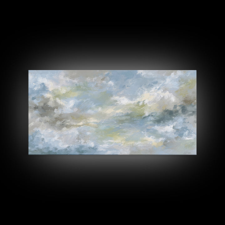 Large Cloudscape with Hopeful Light Canvas Print, Waiting Room Art, Wall Art, Waiting Room Decor, Watercolor Art, Calm, WRA-2x1-36