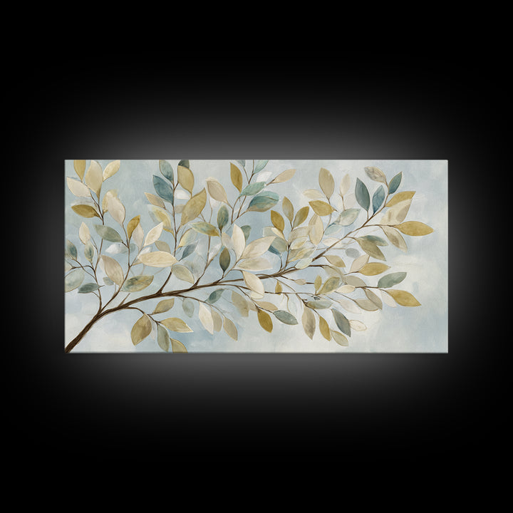 Neutral Botanical Branch Canvas Print, Waiting Room Art, Living Room Wall Art, Waiting Room Decor, Watercolor Art, Calm, WRA-2x1-47
