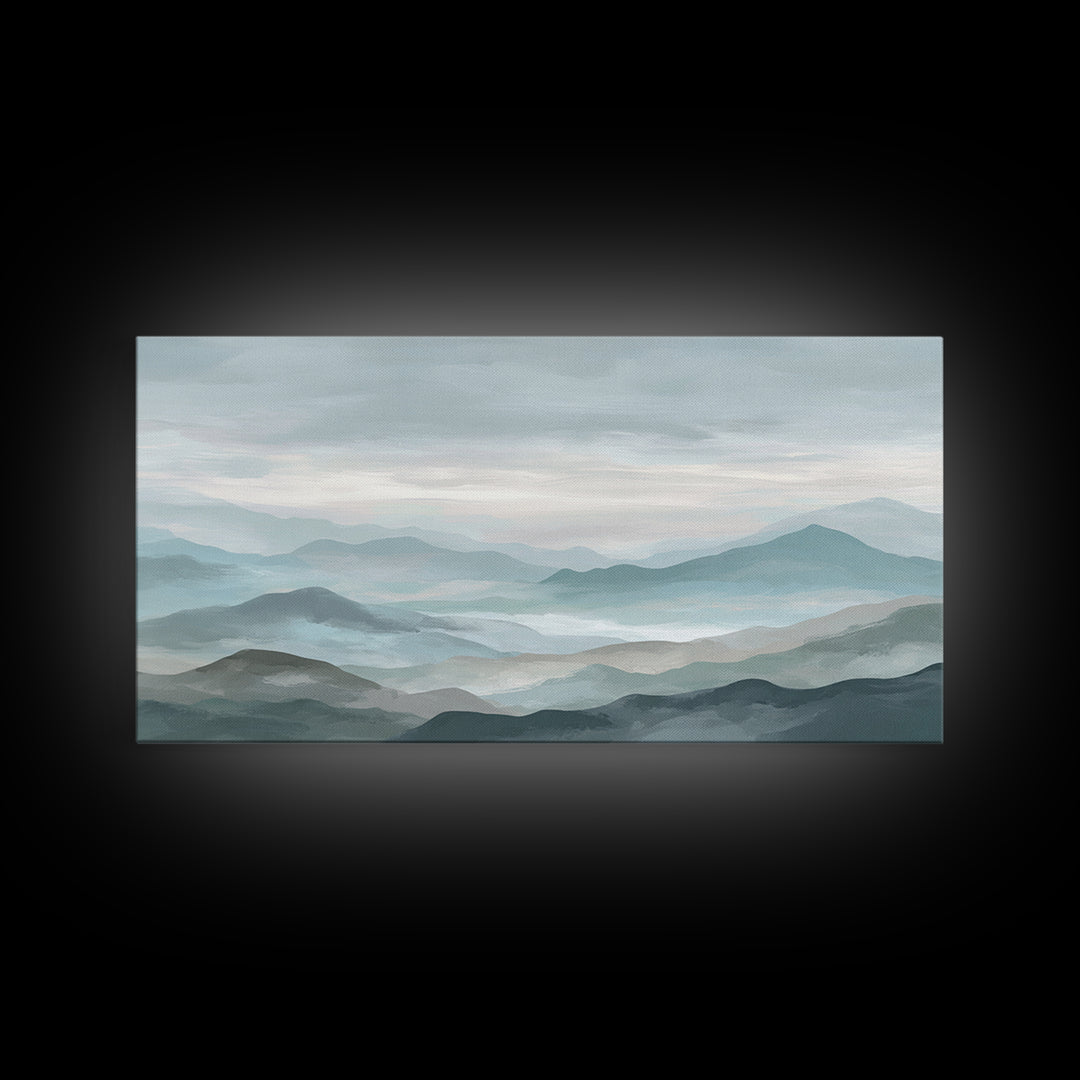 Simple Mountain Layers Canvas Print, Waiting Room Art, Wall Art, Waiting Room Decor, Fine Art, Calm, Floral Wall Art, WRA-2x1-58