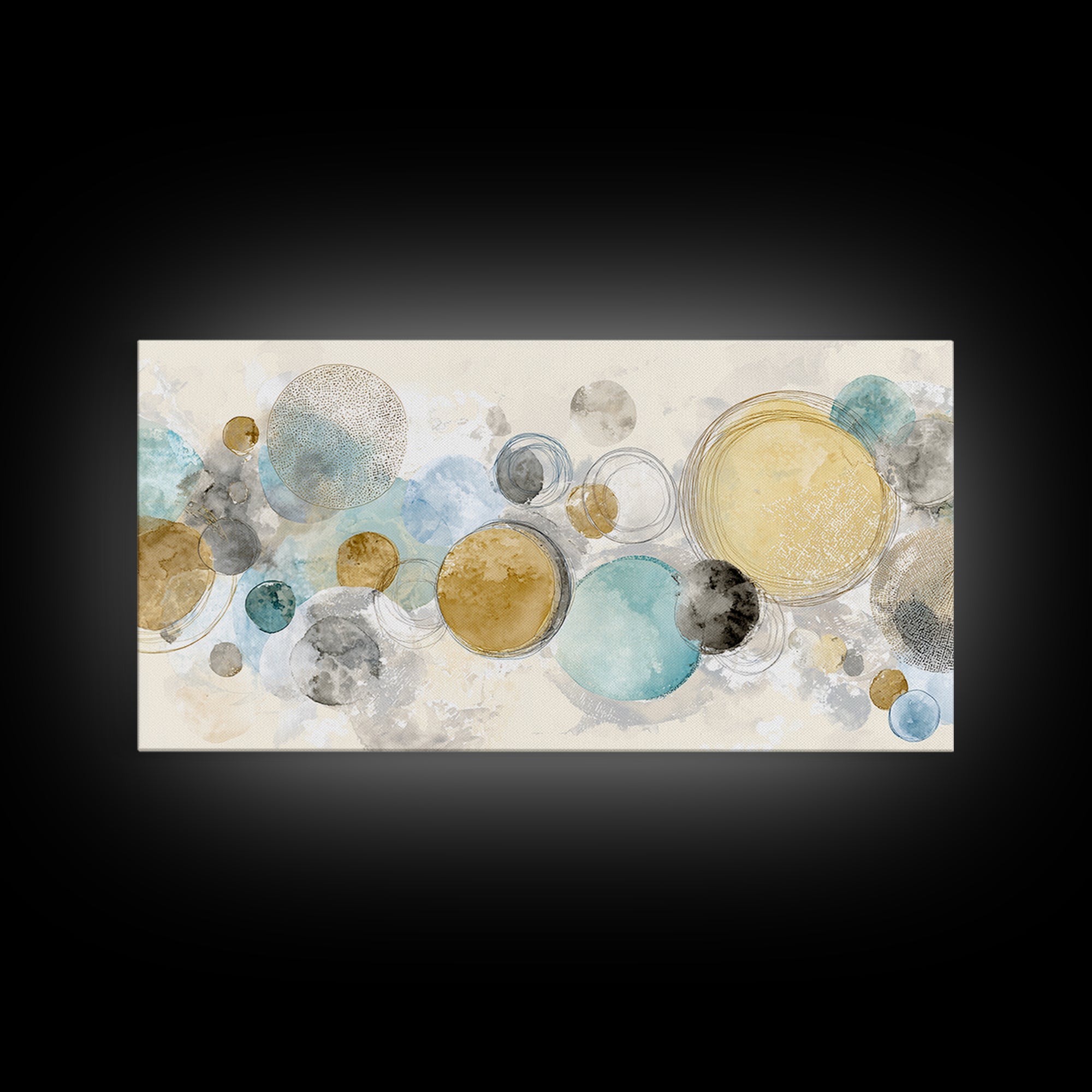 Abstract Circles Suggesting Calm Movement Framed Canvas Print, Waiting Room Art, Luxury Decor, Waiting Room Decor, Calm, WRA-2x1-6