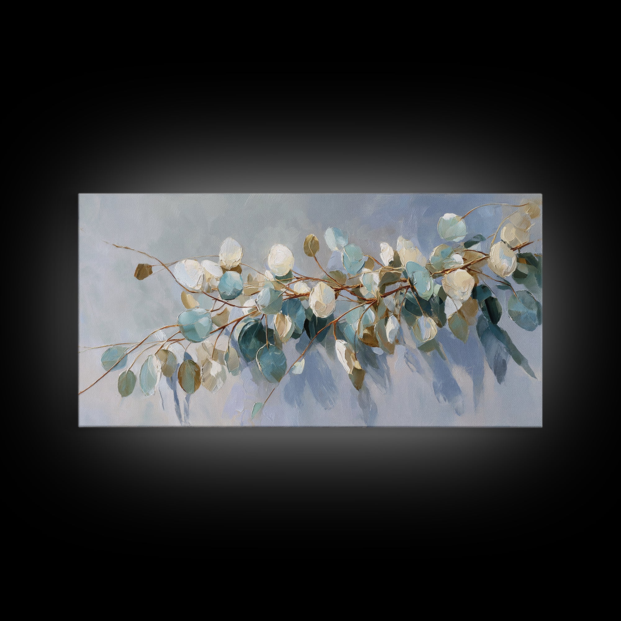 Clean Eucalyptus Leaf Study Canvas Print, Waiting Room Art, Printable Wall Art, Waiting Room Decor, Calm, Office Wall Decor, WRA-2x1-61
