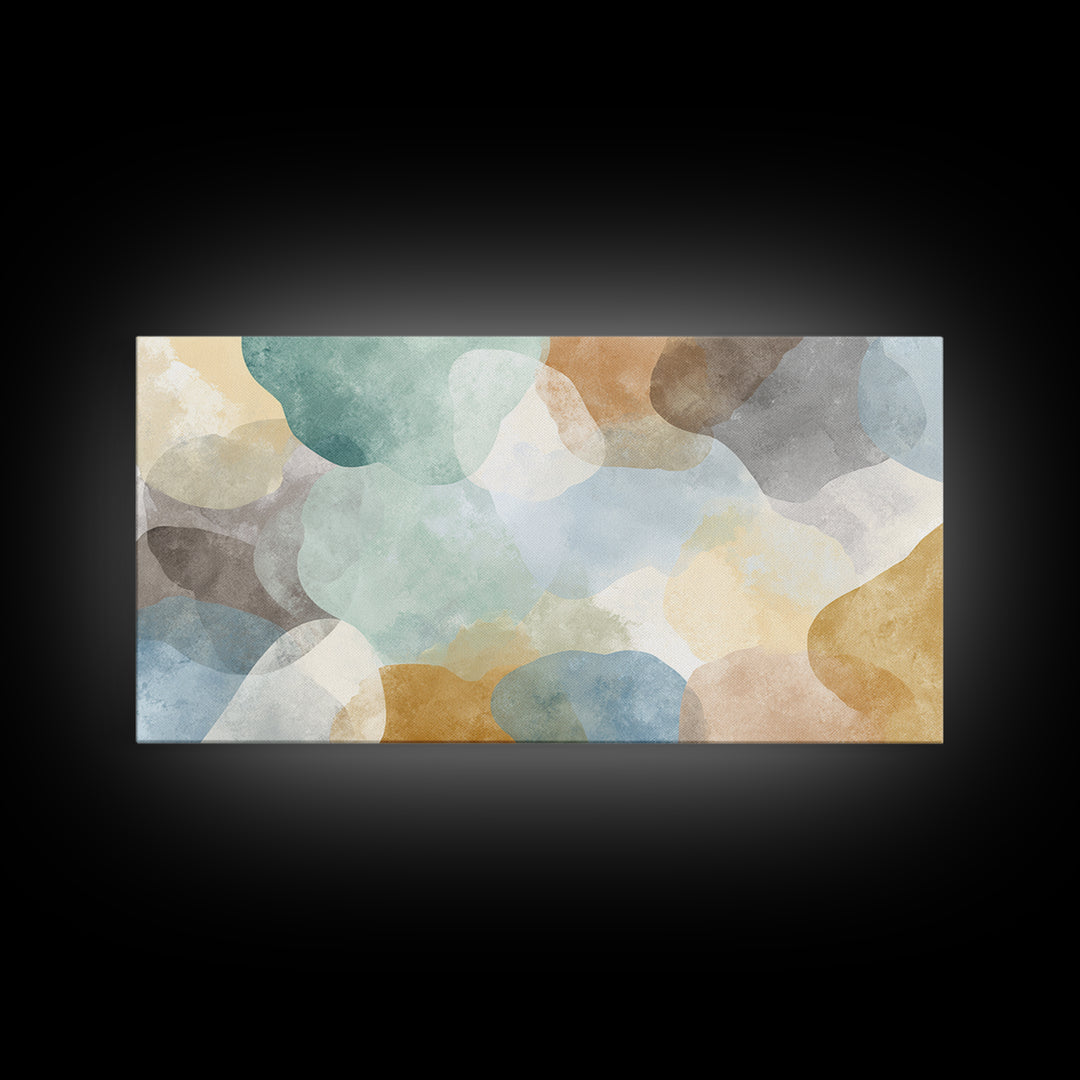 Pastel Rainbow Shapes for Pediatric Spaces Canvas Print, Waiting Room Art, Room Decor, Waiting Room Decor, Abstract Art, Calm, WRA-2x1-62