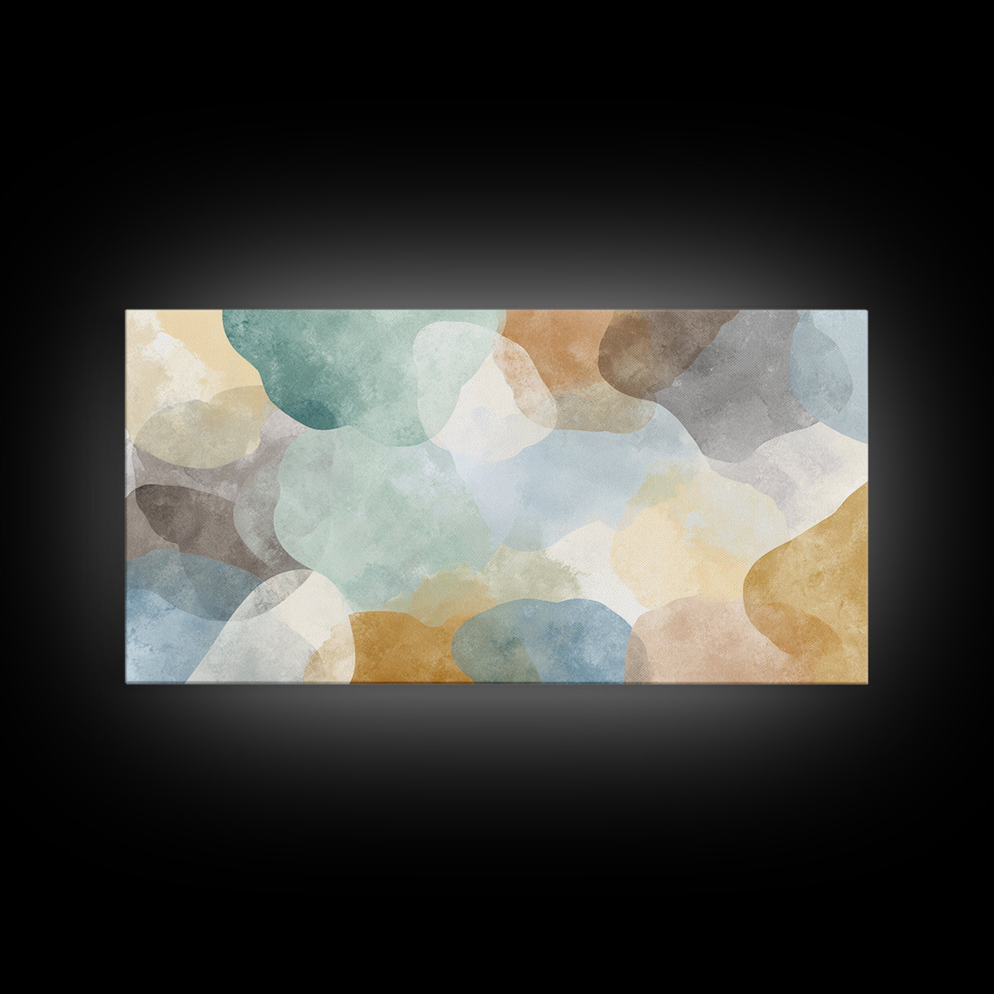 Pastel Rainbow Shapes for Pediatric Spaces Canvas Print, Waiting Room Art, Room Decor, Waiting Room Decor, Abstract Art, Calm, WRA-2x1-62
