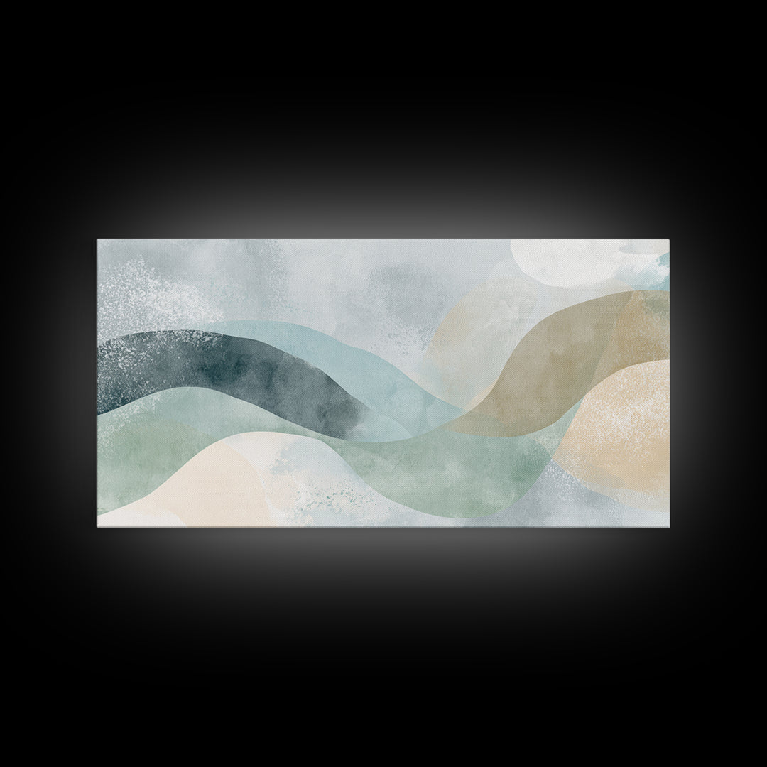 Modern Neutral Arch Abstraction Framed Canvas Print, Waiting Room Art, Office Decor, Waiting Room Decor, Fine Art, Calm, WRA-2x1-65