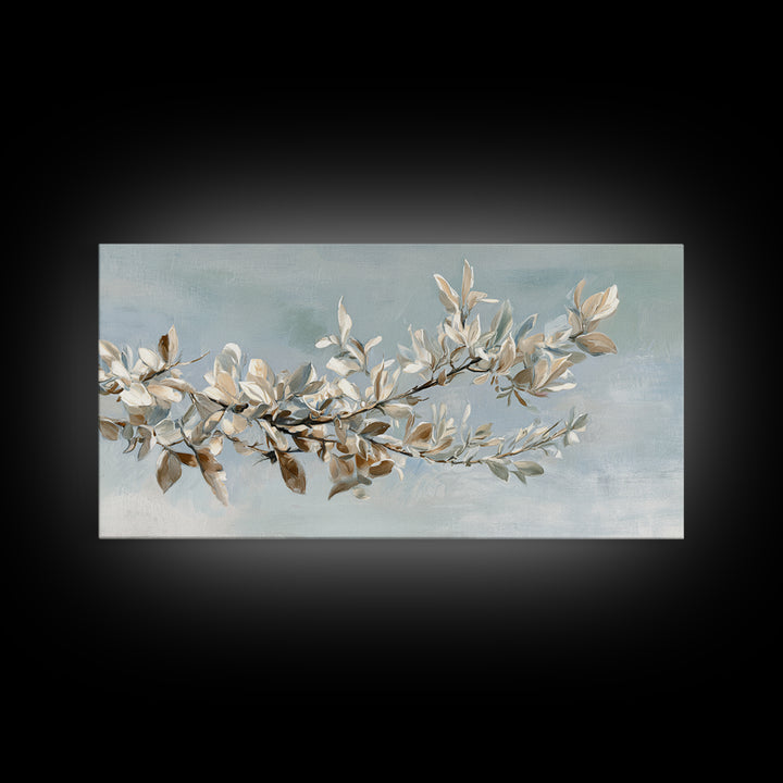 Neutral Botanical Branch Canvas Print, Waiting Room Art, Dog Wall Art, Waiting Room Decor, Fine Art, Calm, Boho Decor, WRA-2x1-71