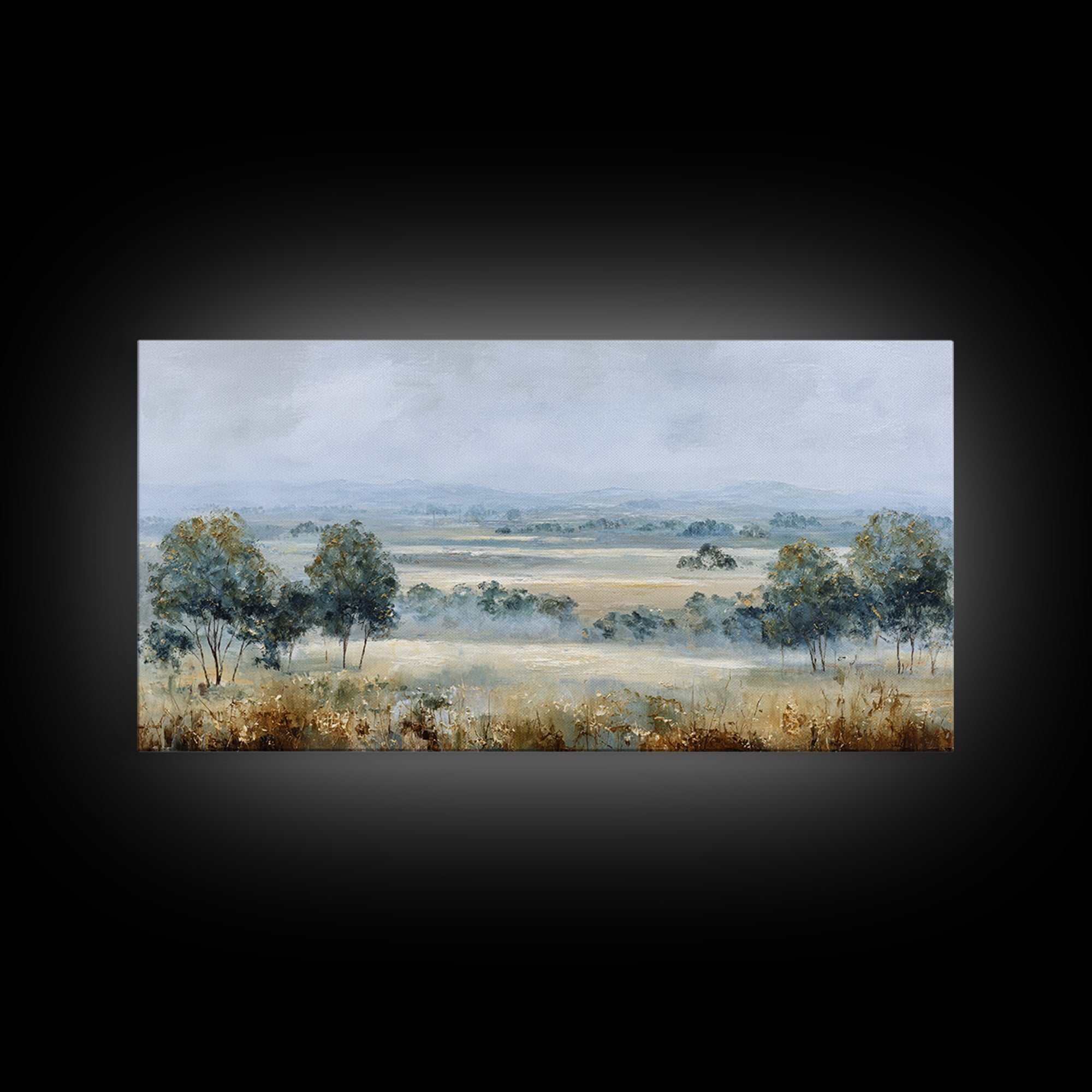 Open Field with Distant Tree Framed Canvas Print, Waiting Room Art, Abstract Art, Waiting Room Decor, Fine Art, Calm, WRA-2x1-91