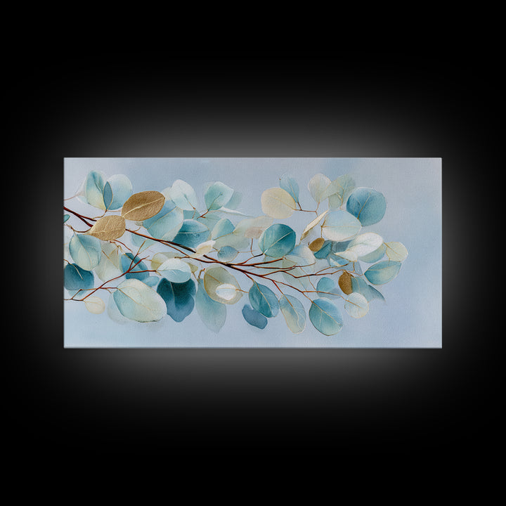 Neutral Botanical Branch Framed Canvas Print, Waiting Room Art, Fine Art, Waiting Room Decor, Oil Painting, Calm, WRA-2x1-95
