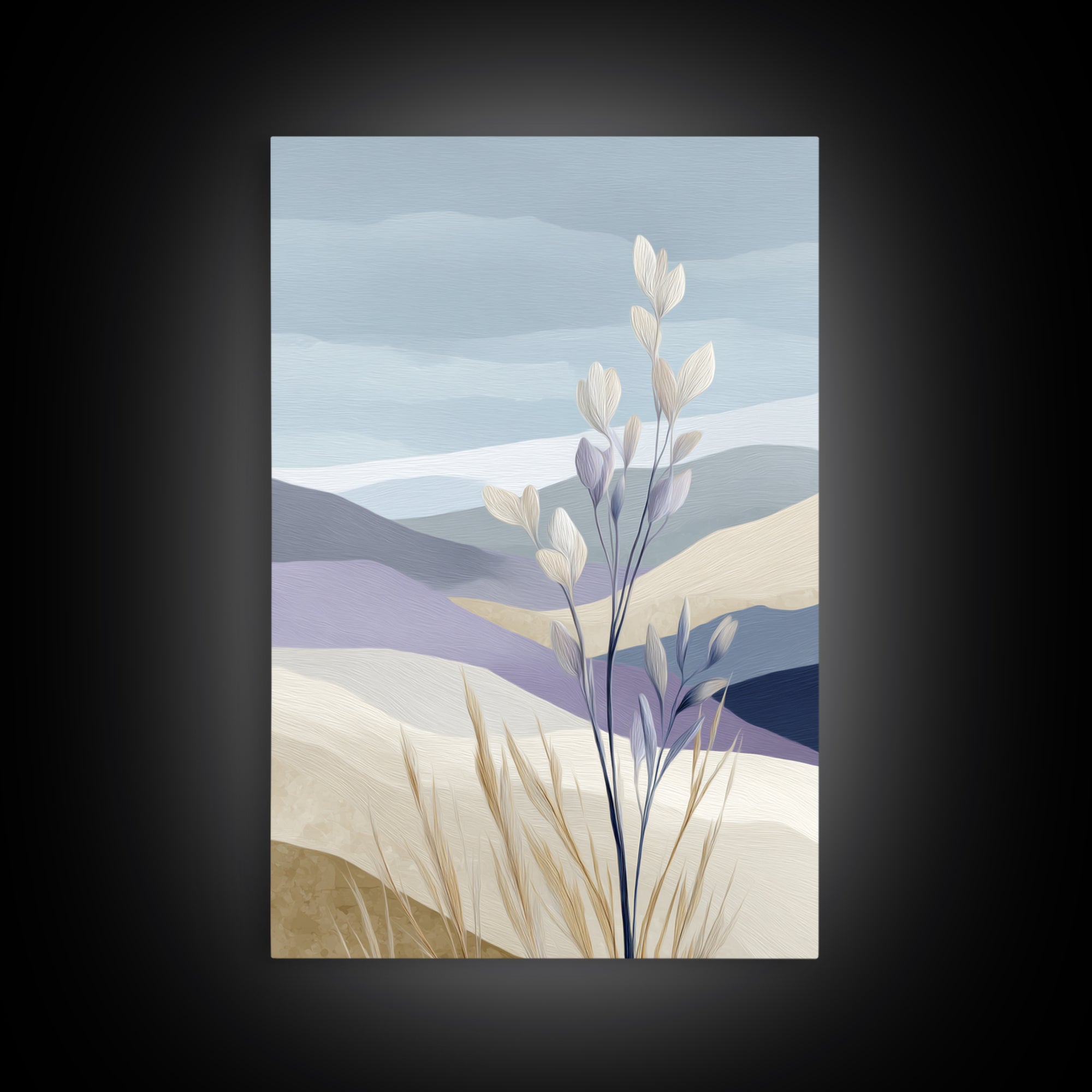 Soft Lavender Botanical Still Life Framed Canvas Print, Waiting Room Art, Art Print, Waiting Room Decor, Watercolor Art, Calm, WRA-2x3-100
