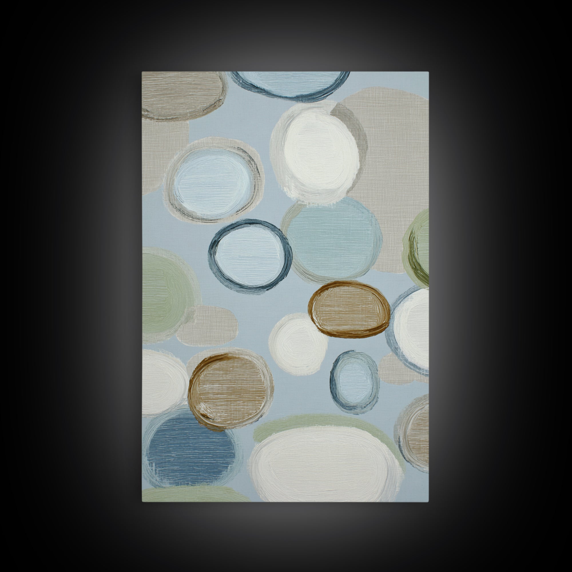 Abstract Circles Suggesting Calm Movement Framed Canvas Print, Waiting Room Art, Room Decor, Waiting Room Decor, Abstract Art, WRA-2x3-18