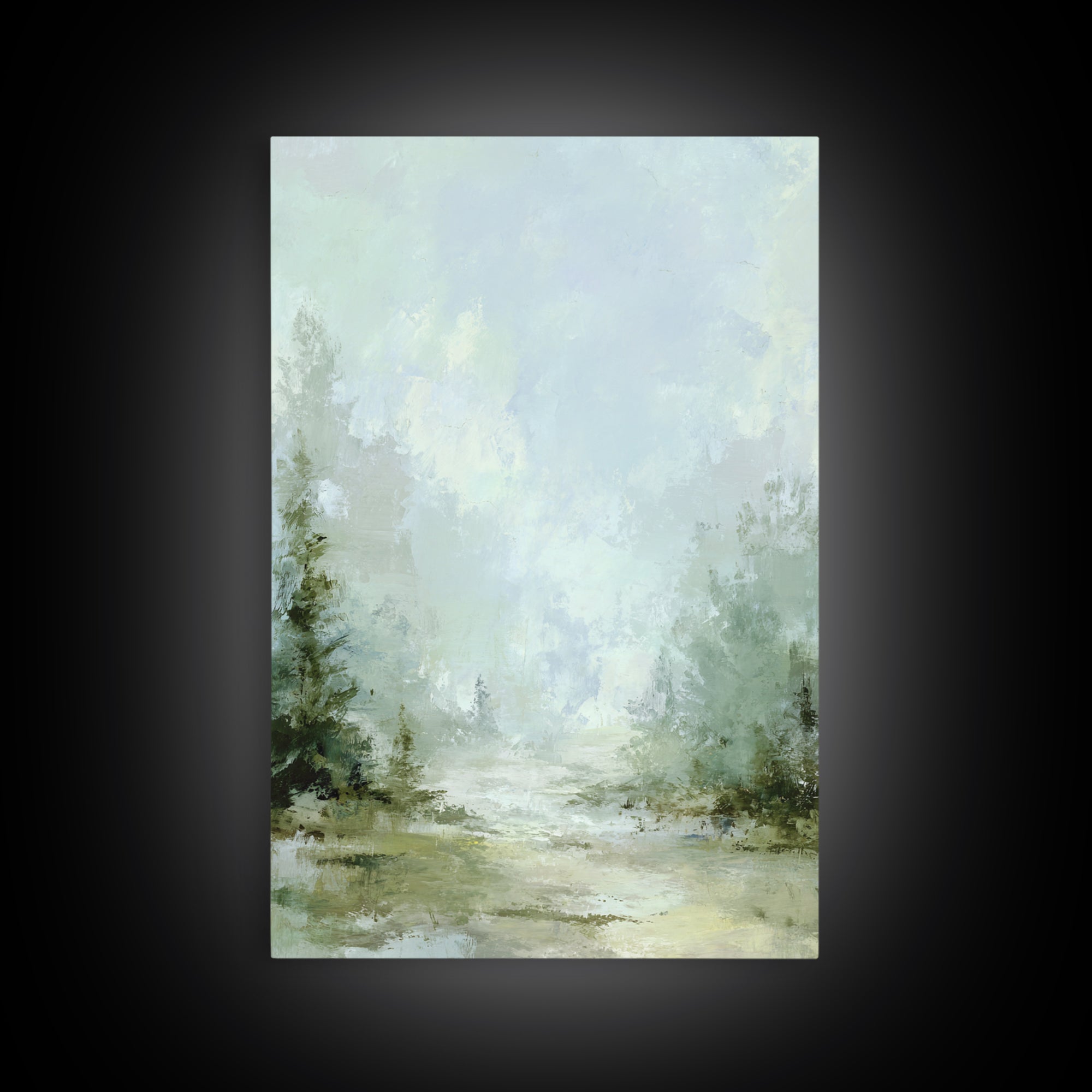 Misty Forest Path Framed Canvas Print, Waiting Room Art, Neutral Decor, Waiting Room Decor, Fine Art, Calm, Wall Art, WRA-2x3-19