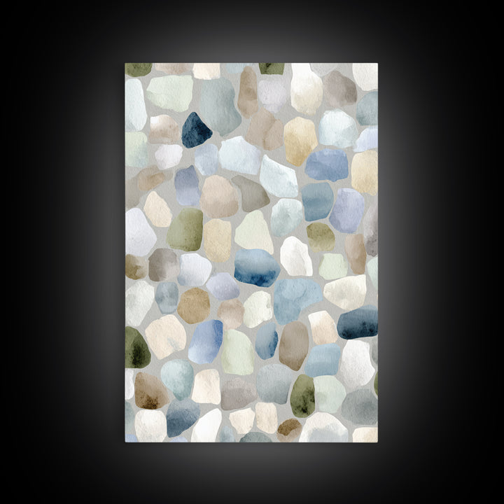 Pastel Rainbow Shapes for Pediatric Spaces Framed Canvas Print, Waiting Room Art, Boho Decor, Waiting Room Decor, Calm, WRA-2x3-2