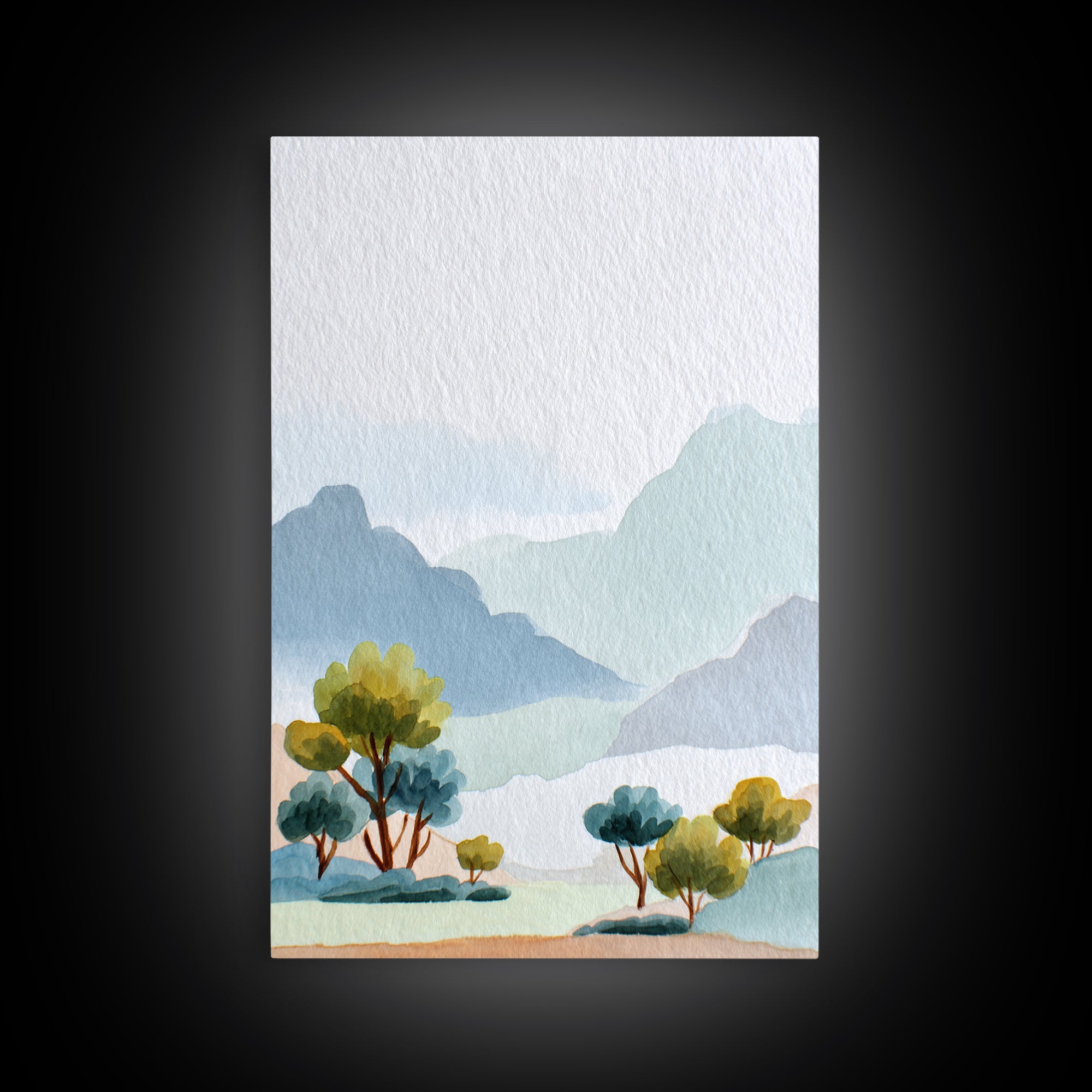 Warm Desert Sunrise Framed Canvas Print, Waiting Room Art, Contemporary Art, Waiting Room Decor, Calm, Living Room Wall Art, WRA-2x3-21