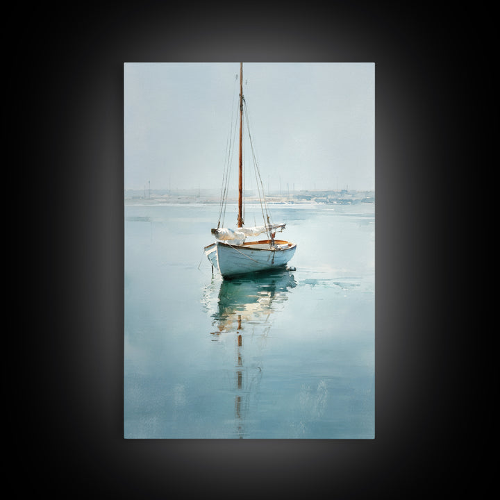 Quiet Sailboat on Calm Water Canvas Print, Waiting Room Art, Fine Art Print, Waiting Room Decor, Watercolor Art, Calm, WRA-2x3-27