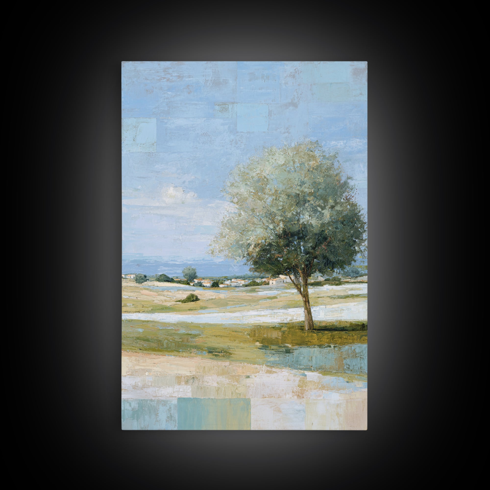 Open Field with Distant Tree Canvas Print, Waiting Room Art, Statement Artwork, Waiting Room Decor, Fine Art, Calm, Wall Decor, WRA-2x3-31