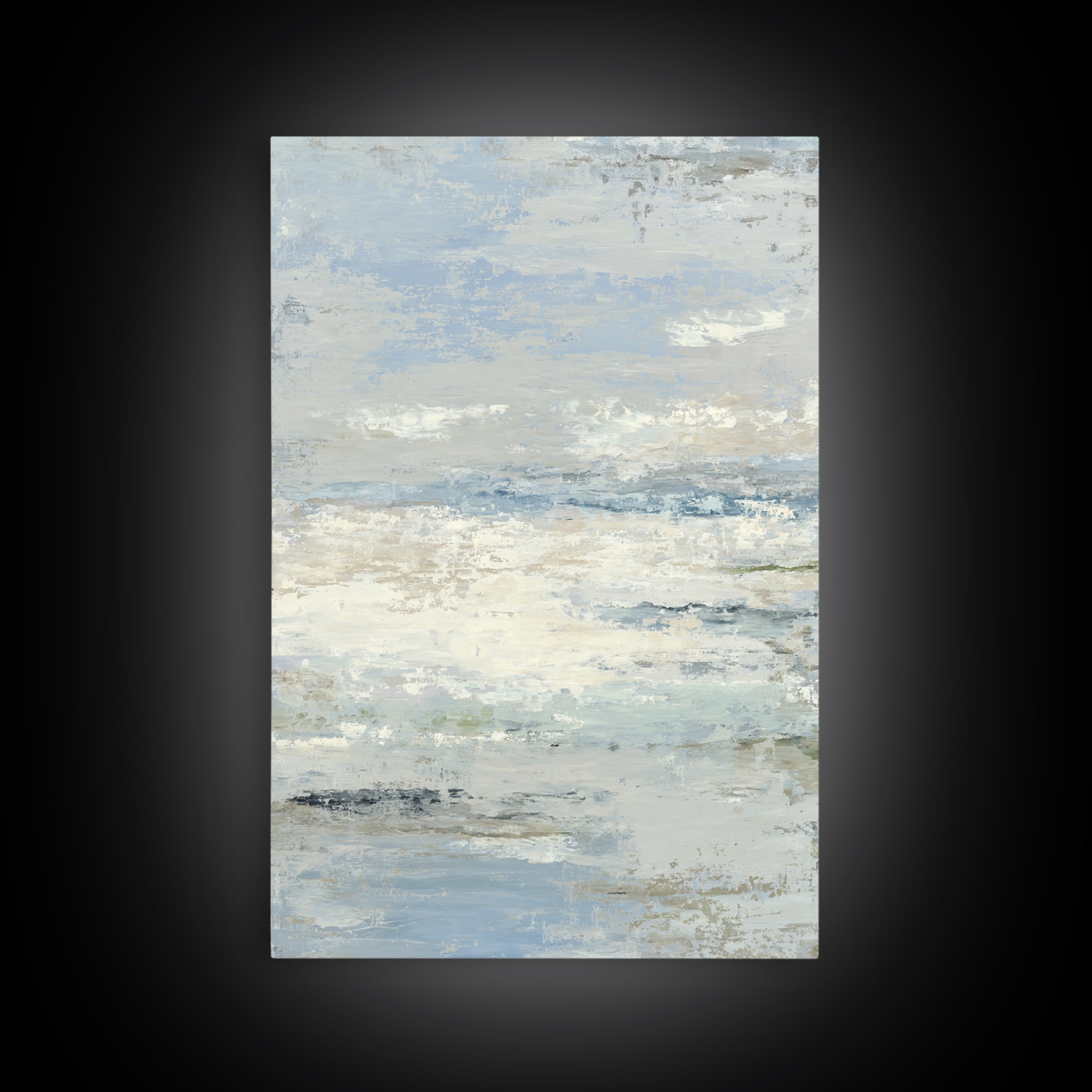 Soft Abstract Waves Framed Canvas Print, Waiting Room Art, Waiting Room Decor, Abstract Art, Calm, Floral Wall Art, WRA-2x3-34