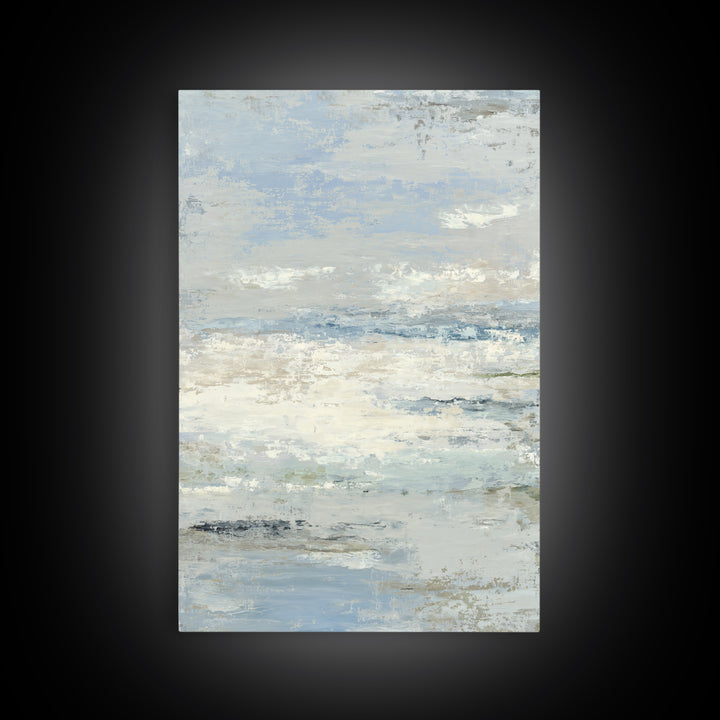 Soft Abstract Waves Framed Canvas Print, Waiting Room Art, Waiting Room Decor, Abstract Art, Calm, Floral Wall Art, WRA-2x3-34