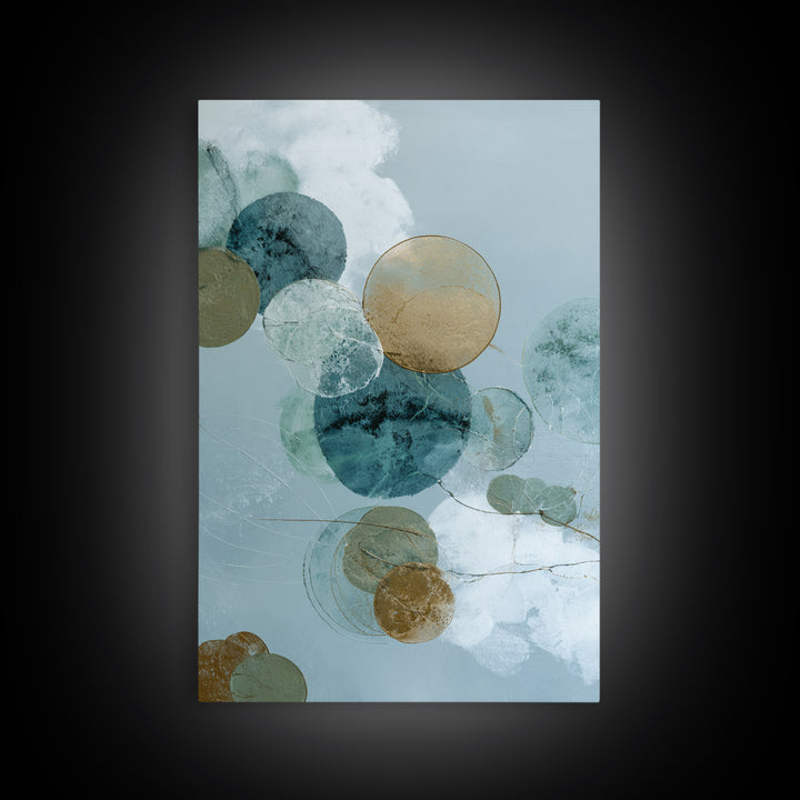 Abstract Circles Suggesting Calm Movement Framed Canvas Print, Waiting Room Art, Room Decor, Waiting Room Decor, Abstract Art, WRA-2x3-42