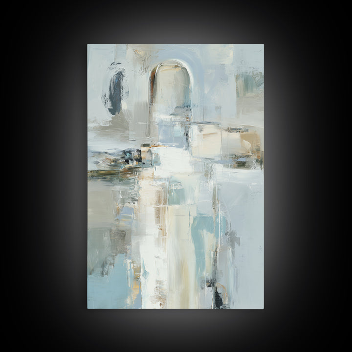 Modern Neutral Arch Abstraction Framed Canvas Print, Waiting Room Art, Abstract Art, Waiting Room Decor, Calm, Landscape, WRA-2x3-53