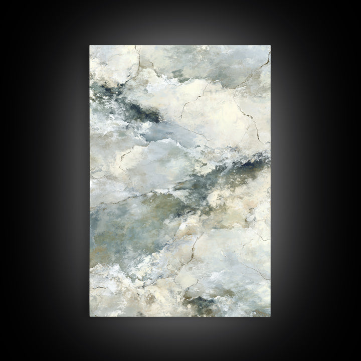 Light Marble Texture Abstract Framed Canvas Print, Waiting Room Art, Neutral Decor, Waiting Room Decor, Fine Art, Calm, WRA-2x3-56
