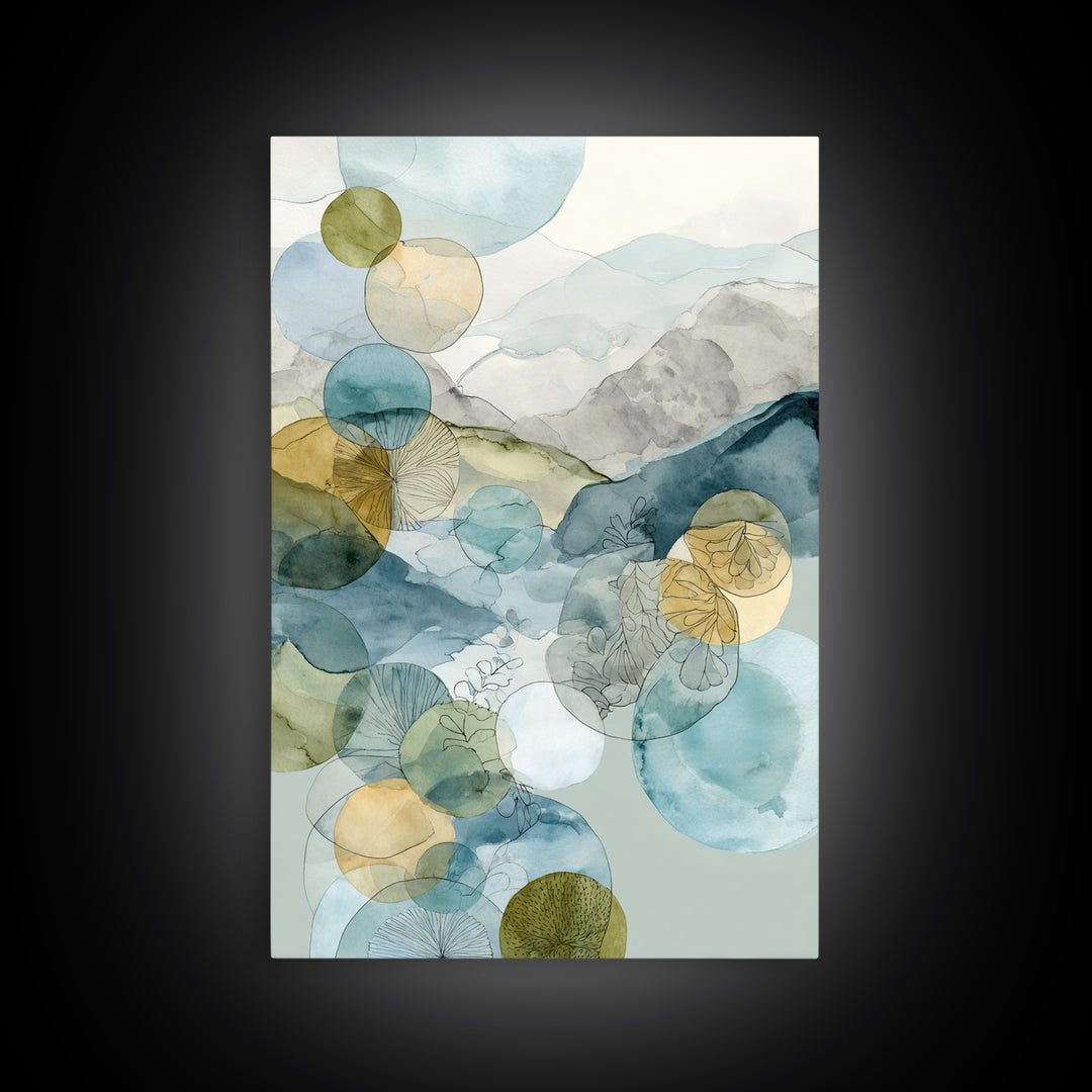 Abstract Circles Suggesting Calm Movement Canvas Print, Waiting Room Art, Home Decor, Waiting Room Decor, Fine Art, Calm, WRA-2x3-66