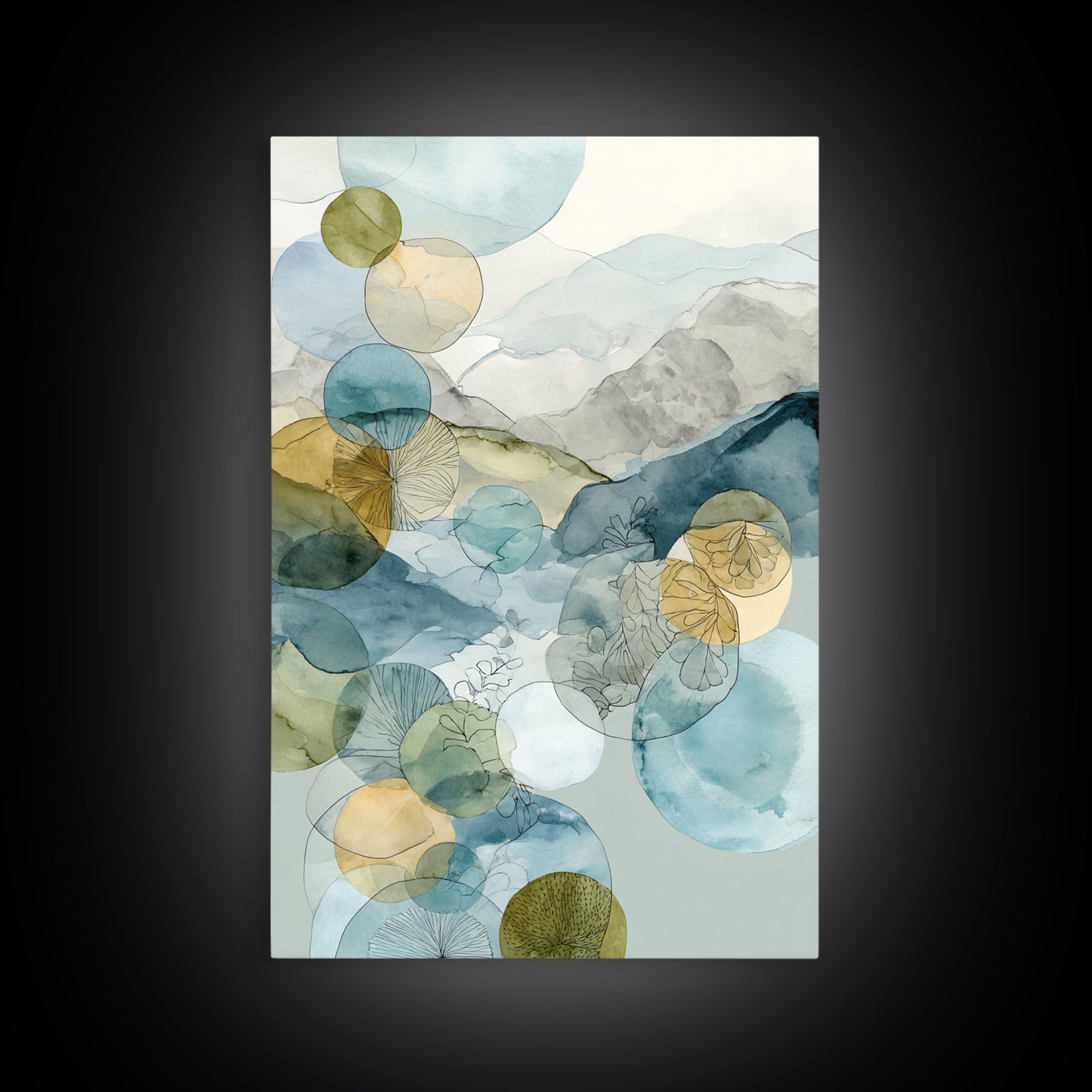 Abstract Circles Suggesting Calm Movement Canvas Print, Waiting Room Art, Home Decor, Waiting Room Decor, Fine Art, Calm, WRA-2x3-66