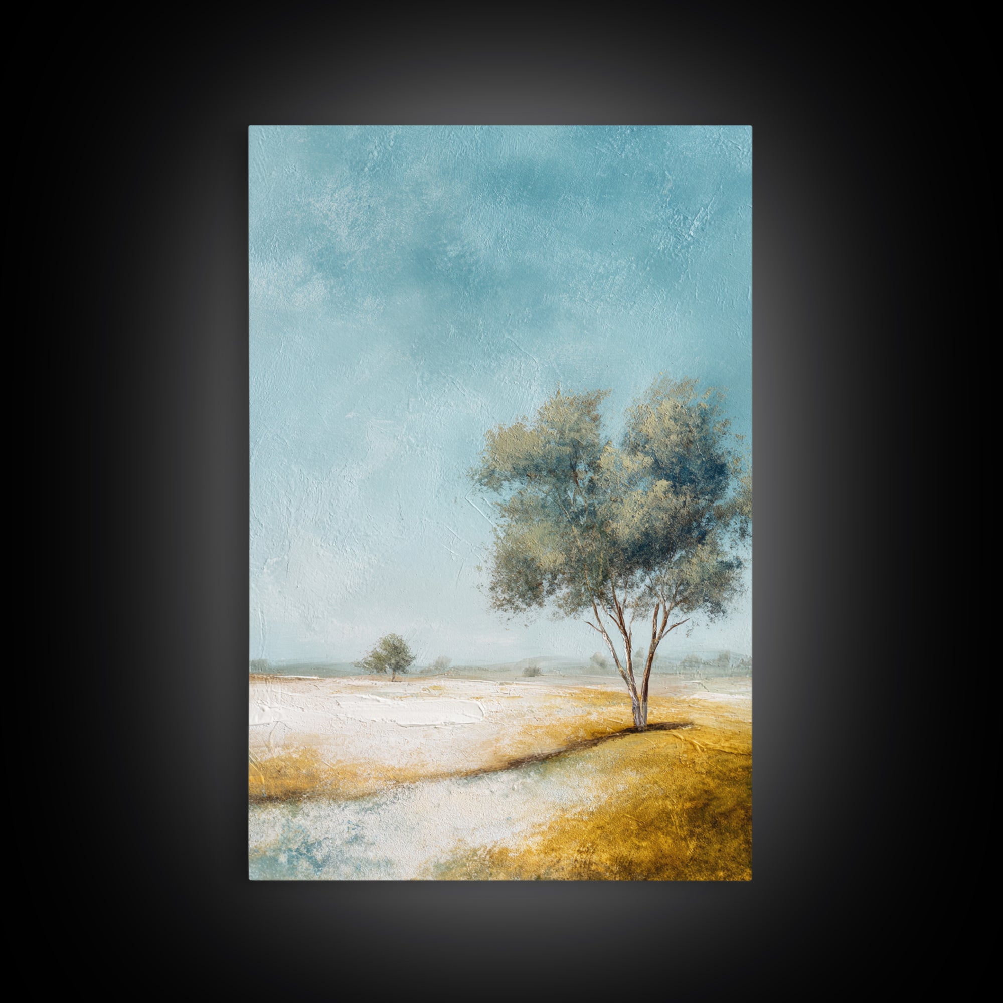 Open Field with Distant Tree Canvas Print, Waiting Room Art, Dog Wall Art, Waiting Room Decor, Fine Art, Calm, Boho Decor, WRA-2x3-7