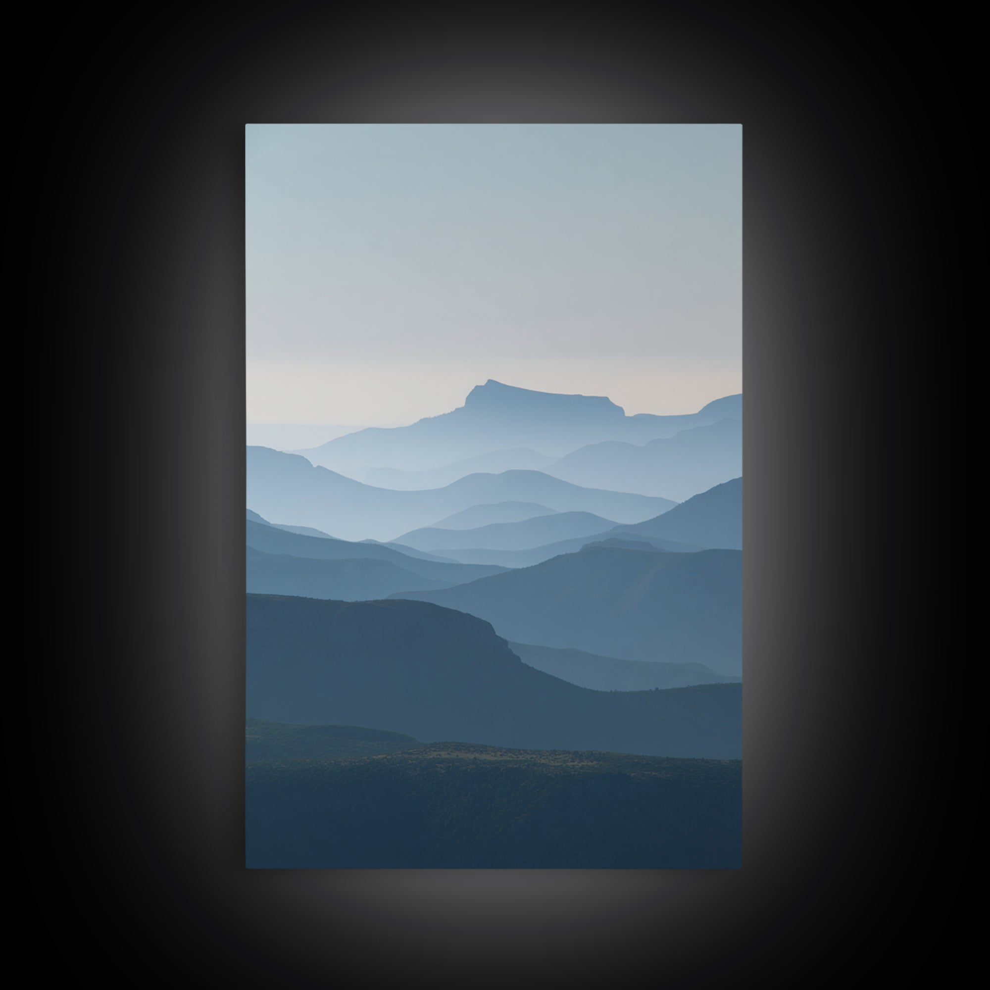 Simple Mountain Layers Canvas Print, Waiting Room Art, Art, Waiting Room Decor, Oil Painting, Calm, Bauhaus Print, WRA-2x3-70