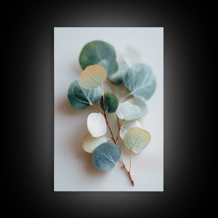 Clean Eucalyptus Leaf Study Framed Canvas Print, Waiting Room Art, Living Room Wall Art, Waiting Room Decor, Watercolor Art, WRA-2x3-73