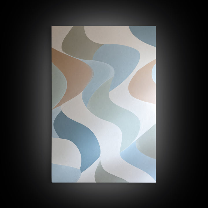 Pastel Rainbow Shapes for Pediatric Spaces Framed Canvas Print, Waiting Room Art, Waiting Room Decor, Abstract Art, Calm, WRA-2x3-74