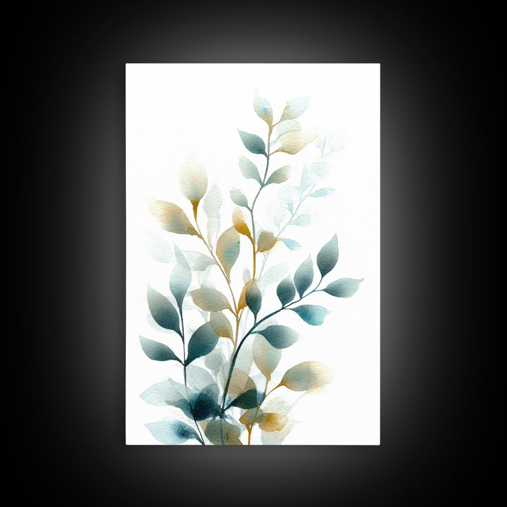 Neutral Botanical Branch Framed Canvas Print, Waiting Room Art, Bauhaus Print, Waiting Room Decor, Calm, Dental Office Decor, WRA-2x3-83