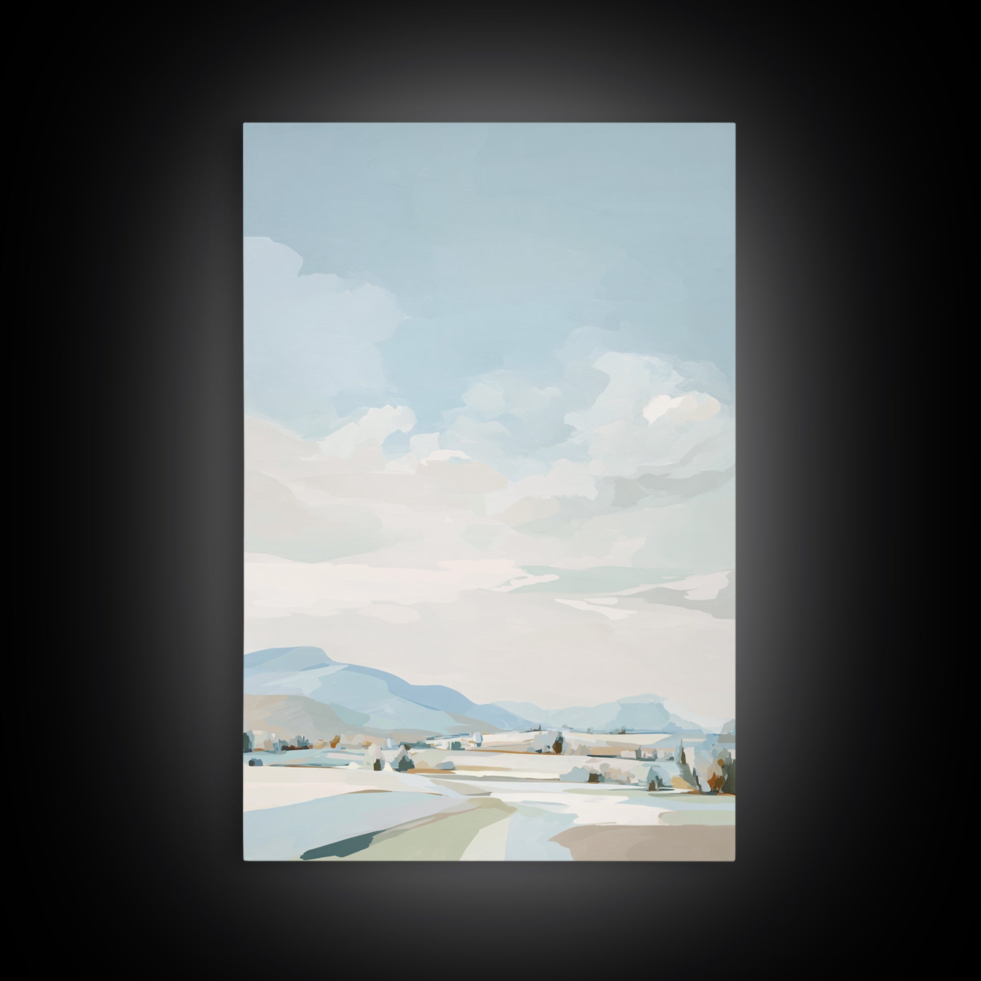 Calming Landscape with Open Sky and Gentle Canvas Print, Waiting Room Art, Art, Waiting Room Decor, Calm, Bauhaus Print, WRA-2x3-9