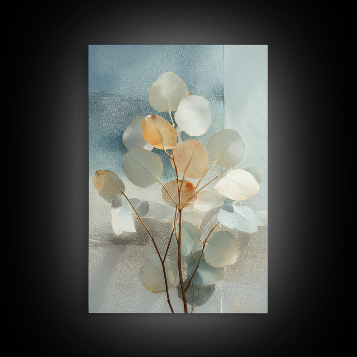 Clean Eucalyptus Leaf Study Framed Canvas Print, Waiting Room Art, Living Room Wall Art, Waiting Room Decor, Watercolor Art, WRA-2x3-97