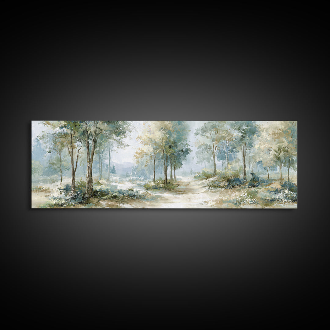 Misty Forest Path Canvas Print, Waiting Room Art, Gallery Decor, Waiting Room Decor, Fine Art, Calm, Contemporary Art, WRA-3x1-3