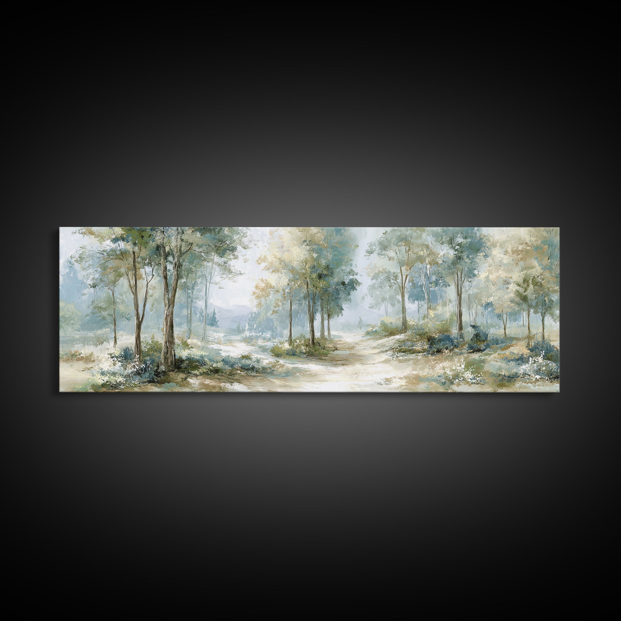Misty Forest Path Canvas Print, Waiting Room Art, Gallery Decor, Waiting Room Decor, Fine Art, Calm, Contemporary Art, WRA-3x1-3