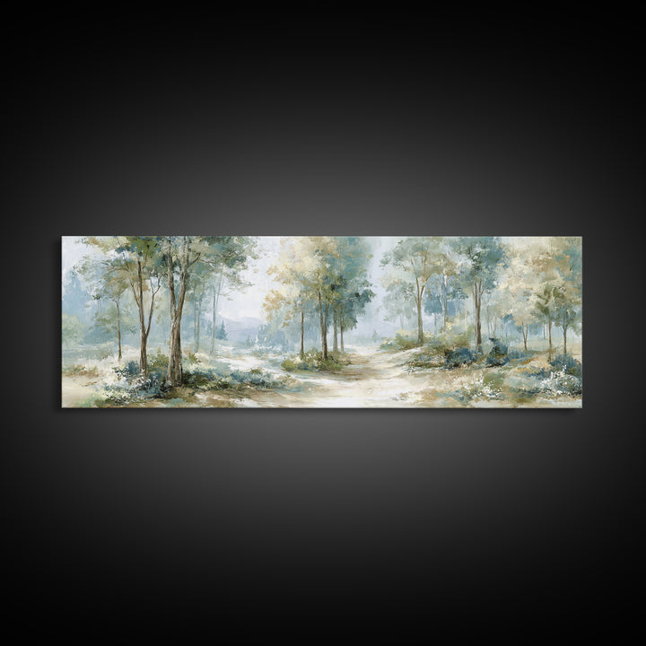 Misty Forest Path Canvas Print, Waiting Room Art, Gallery Decor, Waiting Room Decor, Fine Art, Calm, Contemporary Art, WRA-3x1-3