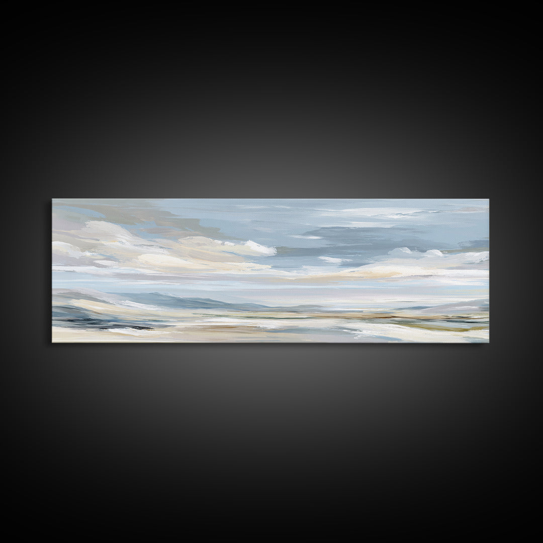 Calming Landscape with Open Sky and Gentle Canvas Print, Waiting Room Art, Dog Wall Art, Waiting Room Decor, Watercolor Art, WRA-3x1-41