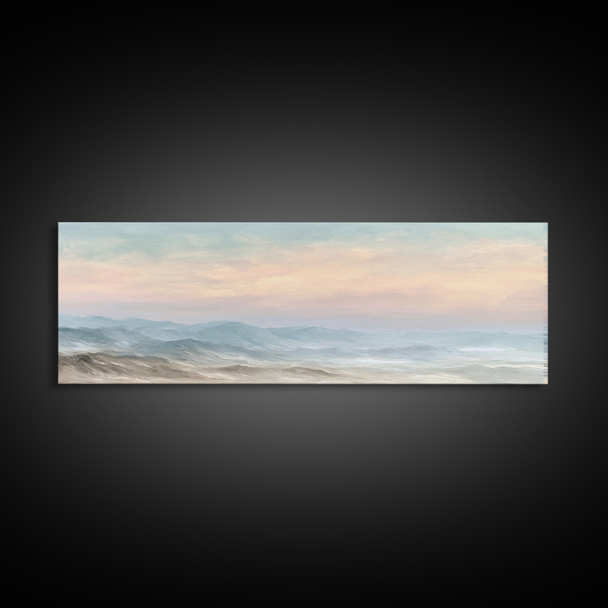 Warm Desert Sunrise Framed Canvas Print, Waiting Room Art, Printable Art, Waiting Room Decor, Watercolor Art, Calm, WRA-3x1-5