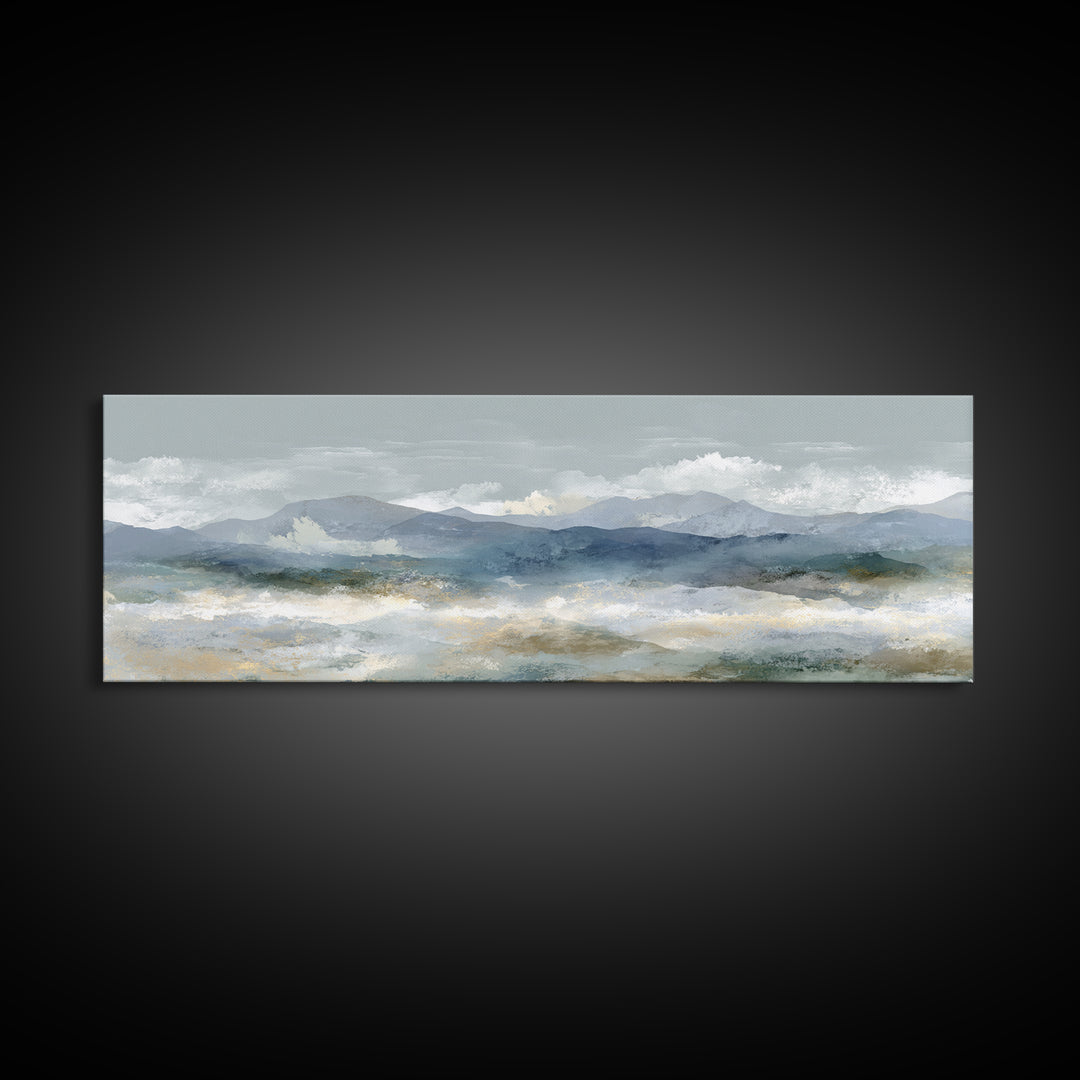 Simple Mountain Layers Canvas Print, Waiting Room Art, Dog Wall Art, Waiting Room Decor, Calm, Boho Decor, Luxury Decor, WRA-3x1-54