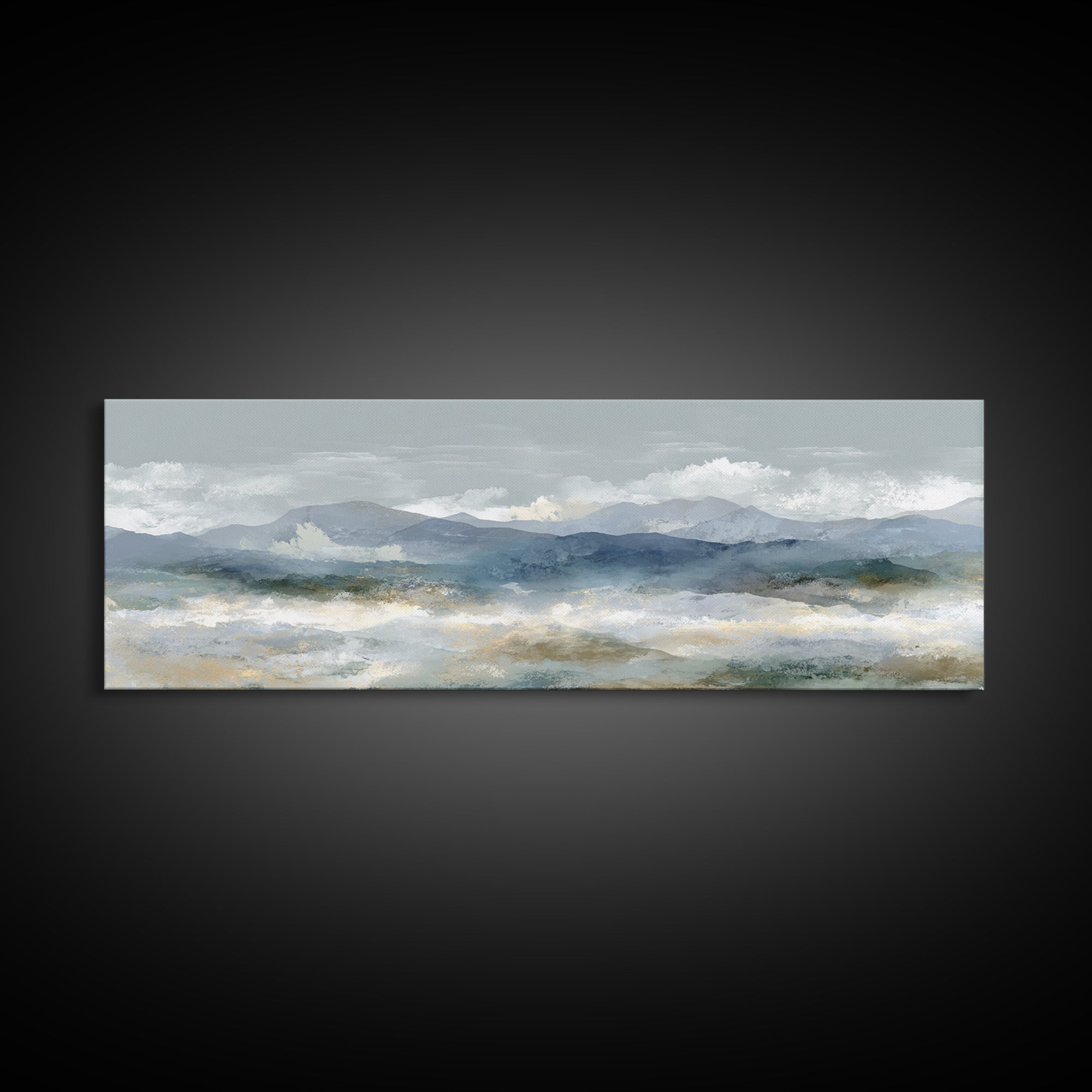 Simple Mountain Layers Canvas Print, Waiting Room Art, Dog Wall Art, Waiting Room Decor, Calm, Boho Decor, Luxury Decor, WRA-3x1-54
