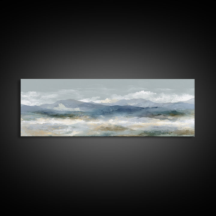 Simple Mountain Layers Canvas Print, Waiting Room Art, Dog Wall Art, Waiting Room Decor, Calm, Boho Decor, Luxury Decor, WRA-3x1-54