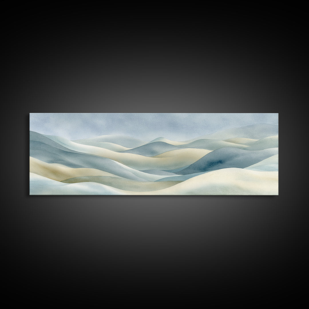 Soft Abstract Waves Canvas Print, Waiting Room Art, Bauhaus Print, Waiting Room Decor, Abstract Art, Calm, Dental Office Decor, WRA-3x1-66